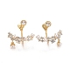 Clear Cubic Zirconia Branch Front Back Stud Earrings with Acrylic Pearl(EJEW-C022-20G)-1