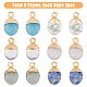 12Pcs 6 Styles Electroplated Natural & Synthetic Mixed Gemstone Faceted Oval Charms(G-FH0002-15)-6