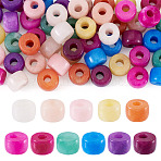 55Pcs 11 Colors Natural White Jade Dyed Beads, Column, Mixed Color, 8~8.5x5.5~6mm, Hole: 3~3.3mm, 5pcs/color(G-TA0002-74)