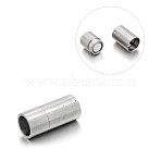 Tarnish Resistant Matte 304 Stainless Steel Column Magnetic Clasps with Glue-in Ends, Stainless Steel Color, 20x9mm, Hole: 7mm(STAS-E089-03B)
