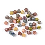 Picasso Baking Paint Glass Beads, Bicone, Mixed Color, 4x4.5mm, Hole: 1~1.2mm(DGLA-T004-61M)