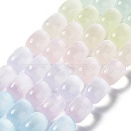 Natural Selenite Beads Strands, Dyed, Macaron Color Drum Beads, Colorful, 8x12mm, Hole: 1mm, about 32pcs/strand, 14.96~15.35''(38~39cm)(G-F750-M01)