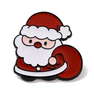 Christmas Theme Enamel Pins, Alloy Brooches for Backpack Clothes, Santa Claus, 30x29x1mm(JEWB-M043-05D)