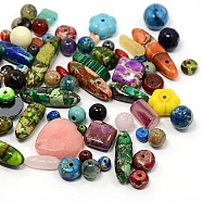 Natural & Synthetic Gemstone Beads, Mixed Shapes, Mixed Stone, 6~34x6~20.5x4~8mm, Hole: 1~2mm(G-X0001)