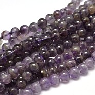 Natural Amethyst Beads Strands, Round, 8mm, Hole: 0.8mm, about 46pcs/strand, 15.15 inch~15.35 inch(38.5~39cm)(G-I256-02A)