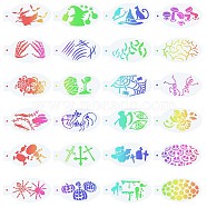 Plastic Face Paint Stencils, Body Facial Painting Tattoo Painting Templates for School Home Party, Halloween Themed Pattern, 7.5x14x0.01cm, 24Pcs/set(DIY-WH0304-582F)