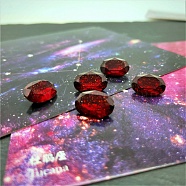 Transparent Pointed Back Resin Rhinestone Cabochons, Faceted, Oval, Red, 13.5x9.5x5.5mm(CRES-WH0002-08E)