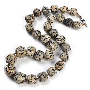 Natural Dalmatian Jasper Nuggets Beaded Necklaces for Women Men, 20.08~21.26 inch(51~54cm)(NJEW-K388-01O)