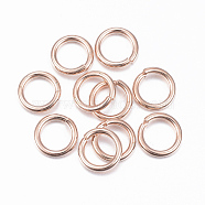 304 Stainless Steel Jump Rings, Open Jump Rings, Rose Gold, 8x1.2mm, Inner Diameter: 6mm(STAS-H558-02RG)