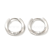 Brass Hoop Earrings, Round, Platinum, 13x2mm.(EJEW-L211-08G-P)