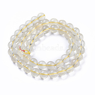 Natural Lemon Quartz Beads Strands, Round, 8mm, Hole: 1.2mm, about 47~50pcs/strand, 15.35 inch(39cm)(G-P433-22B)
