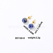 Handmade Fashion Gemstone Stainless Steel Bead Earrings Accessories for Autumn/Winter, Golden, 21x8mm(VH6205-7)