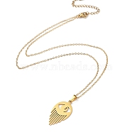 201 Stainless Steel Eye Pendant Necklace with Cable Chains, Golden, 18.11 inch(46cm)(NJEW-Q317-01G)