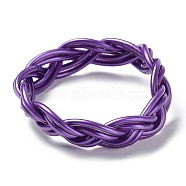 Plastic Cord Braided Stretch Bracelets, Purple, Inner Diameter: 2-1/2 inch(6.5cm)(BJEW-R313-01B)