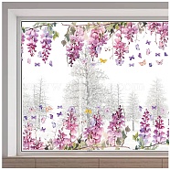 PVC Window Static Stickers, Rectangle Shape, for Window Decoration, Flower, 280x1160mm(AJEW-WH0385-0013)