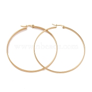 201 Stainless Steel Big Hoop Earrings with 304 Stainless Steel Pins for Women, Golden, 3x60mm(EJEW-E146-07G)