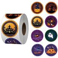 500Pcs Halloween Round Stickers, with All Paper Self-Adhesive Stickers, Ghost, 53x28mm(AJEW-S089-02)