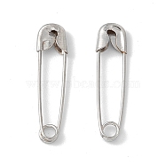 Iron Safety Pins, Silver, Size: about 19mm long, 5mm wide, hole: about 3mm(P000Y-N)