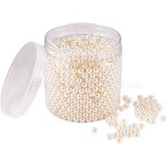 ABS Plastic Imitation Pearl Round Beads, Dyed, No Hole/Undrilled, Beige, 8mm, about 1500pcs/box(PH-MACR-F033-8mm-22)