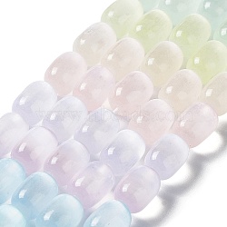 Natural Selenite Beads Strands, Dyed, Macaron Color Drum Beads, Colorful, 8x12mm, Hole: 1mm, about 32pcs/strand, 14.96~15.35''(38~39cm)(G-F750-M01)