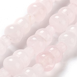 Natural Rose Quartz Beads Strands, Gourd, 14.5~15x8~8.5mm, Hole: 1.2mm, about 13pcs/strand, 7.32~7.40 inch(18.6~18.8cm)(G-P528-G02-01)