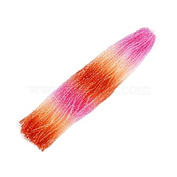 Gradient Color Baking Painted Glass Bead Strands, Faceted, Bicone, Colorful, 6x5.5mm, Hole: 1.2mm, about 47pcs/strand, 10.43''(26.5cm)(X-DGLA-A039-T6mm-A04)