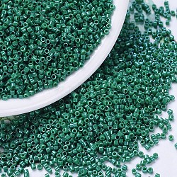 MIYUKI Delica Beads, Cylinder, Japanese Seed Beads, 11/0, (DB0656) Dyed Opaque Green, 1.3x1.6mm, Hole: 0.8mm, about 2000pcs/10g(X-SEED-J020-DB0656)