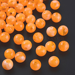 Acrylic Beads, Imitation Gemstone, Round, Dark Orange, 8mm, Hole: 1.8mm, about 2000pcs/500g(MACR-S375-001B-06)