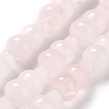 Natural Rose Quartz Beads Strands, Gourd, 14.5~15x8~8.5mm, Hole: 1.2mm, about 13pcs/strand, 7.32~7.40 inch(18.6~18.8cm)