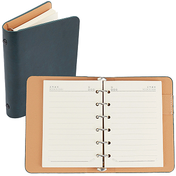 1Pc PU Leather Notebook, Rectangle, Green, 14.7x10.8x2.3cm
