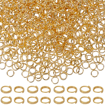 1000Pcs Iron  Split Rings, Double Loops Jump Rings, Golden, 22 Gauge, 5x1.4mm, about 4.3mm inner diameter