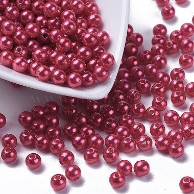 4mm Red Round Acrylic Beads