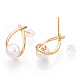 Natural Pearl Teardrop Stud Earrings(PEAR-N017-06B)-1
