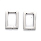 Tarnish Resistant 304 Stainless Steel Rectangle Huggie Hoop Earrings(STAS-J033-10A-P)-1