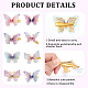 CRASPIRE 8Pcs 8 Style Double Layers Tulle Butterfly Alligator Hair Clips(PHAR-CP0001-06)-3