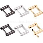 6Pcs 3 Colors Alloy Screw Shackle, Bag Adjustable Buckles for Bag Strap Connector, Rectangle, Mixed Color, 19.5x23.5x5.5mm, Hole: 16x10.5mm, 2pcs/color(FIND-BM0001-63)