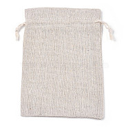 Cotton Cloth Packing Pouches Drawstring Bags, Gift Sachet Bags, Muslin Bag Reusable Tea Bag, Rectangle, Old Lace, 18x13cm(ABAG-R011-13X18-01)