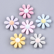 Flocky Resin Cabochons, Flower, Mixed Color, 23.5x7mm(X-FIND-T046-26A)