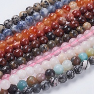 Natural Mixed Gemstone Beads Strands, Round, 8mm, Hole: 1mm, about 49pcs/strand, 15.5 inch(G-G151-8mm-M1)