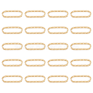 20Pcs 304 Stainless Steel Linking Rings, Textured, Oval, Real 14K Gold Plated, 11.5x4x1mm, Inner Diameter: 2x9.5mm(STAS-UN0051-15)