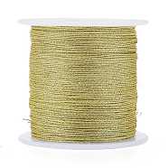 Polyester Braided Metallic Thread, for DIY Braided Bracelets Making and Embroidery, Dark Khaki, 0.4mm, 6-Ply, about 54.68 yards(50m)/roll(OCOR-I007-B-07)