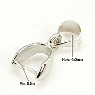 Brass Pinch Bails, Platinum, 10mm, Hole: 4x3mm(KK-E255-N)