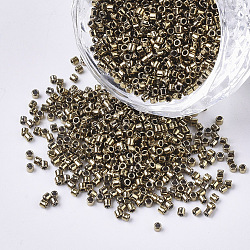 11/0 Grade A Glass Seed Beads, Cylinder, Uniform Seed Bead Size, Metallic Colours, Dark Goldenrod, 1.5x1mm, Hole: 0.5mm, about 20000pcs/bag(SEED-S030-0601)