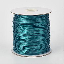 Eco-Friendly Korean Waxed Polyester Cord, Teal, 3mm, about 41.01~41.56 Yards(37.5~38m)/Roll(YC-P002-3mm-1110)