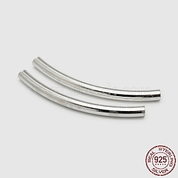 Tube 925 Sterling Silver Beads, Silver, 51x2mm, Hole: 1.2mm(STER-O021-03-51x2mm)
