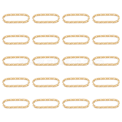 20Pcs 304 Stainless Steel Linking Rings, Textured, Oval, Real 14K Gold Plated, 11.5x4x1mm, Inner Diameter: 2x9.5mm(STAS-UN0051-15)