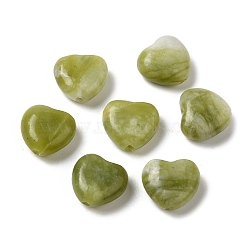 Natural Xinyi Jade/Chinese Southern Jade Beads, Heart, 11~11.5x12x5~6mm, Hole: 1.4mm(G-A090-03B)