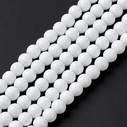 Painted Glass Bead Strands, Baking Paint, Round, WhiteSmoke, 6mm, Hole: 1.3~1.6mm, about 133pcs/strand, 31.4 inch(DGLA-S071-6mm-01)