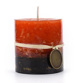 Column Shape Aromatherapy Smokeless Candles, with Box, for Wedding, Party, Votives, Oil Burners and Home Decorations, FireBrick, 7x7.65cm
