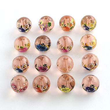 14mm Mixed Color Round Glass Beads